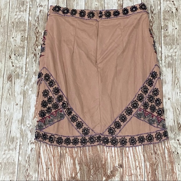 Nasty Gal Studio Joni Embellished Beaded Boho Skirt Size 4 - Picture 7 of 16